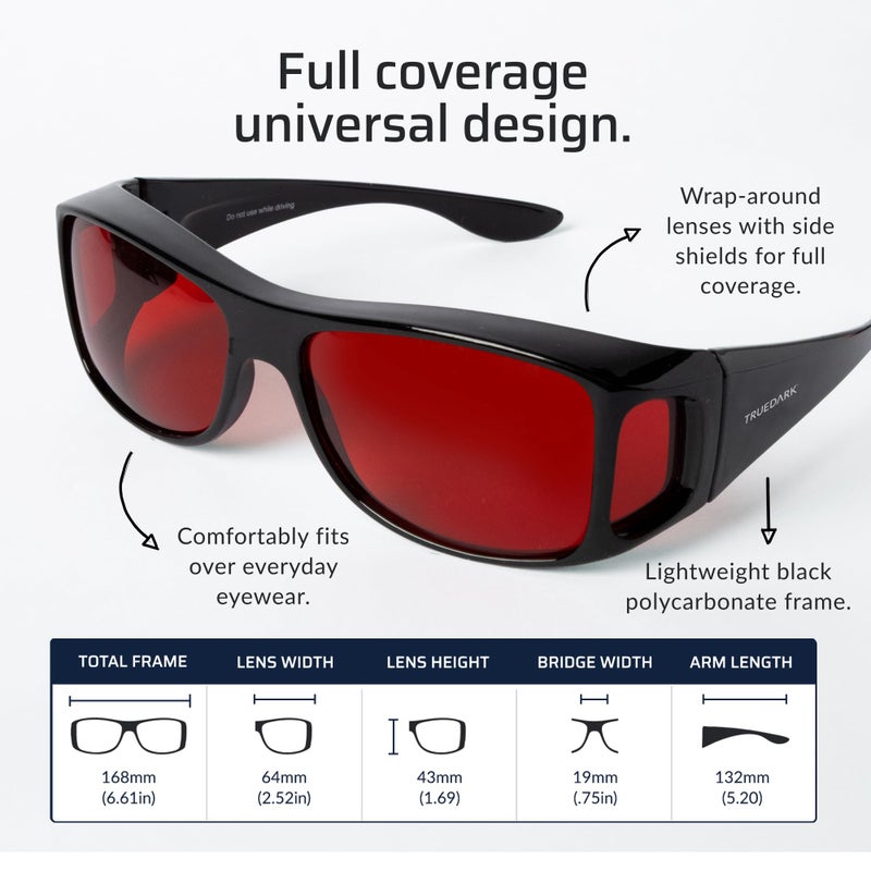TrueDark by Dave Asprey | Twilights Fitovers | Blue Light Glasses for Women & Men, Red Lenses Block 99% Blue, Green & Violet Light for Night Use - Image 5